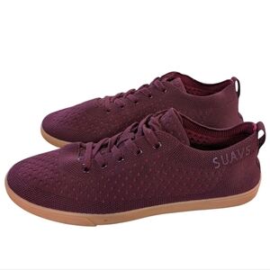 Suavs Zilker Gum Sole Sneakers Maroon Unisex Mens 9.5 Womens 11.5